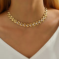 Elegant Gold-Tone Wheat Ear Necklace with Faux Pearl – Vintage Style, Ideal for Casual Wear