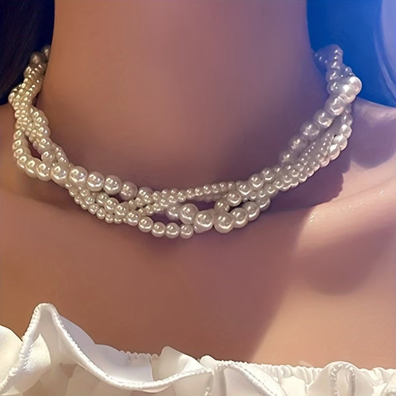 1pc Elegant Faux Pearl Necklace for Women—Perfect for Autumn/Winter, Suitable for Daily Wear or Weddings