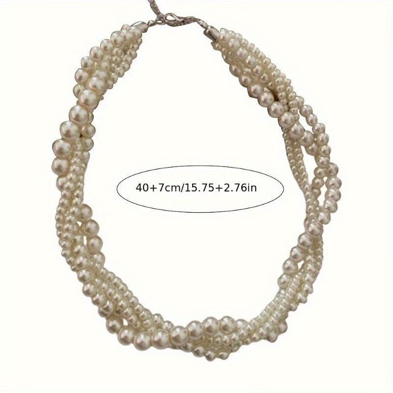 1pc Elegant Faux Pearl Necklace for Women—Perfect for Autumn/Winter, Suitable for Daily Wear or Weddings