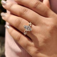 Vintage Design Marquise Cut Engagement Ring