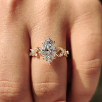 Vintage Design Marquise Cut Engagement Ring