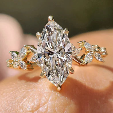 Vintage Design Marquise Cut Engagement Ring