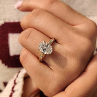Art Deco Oval Cut Sterling Silver Engagement Ring