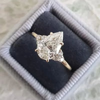 Pear Cut Sterling Silver Engagement Ring