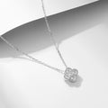 Sweet Four Leaf Clover Design Silver Necklace