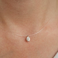 Mermaid Tears Design Pear Cut Moissanite Necklace