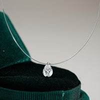 Mermaid Tears Design Pear Cut Moissanite Necklace