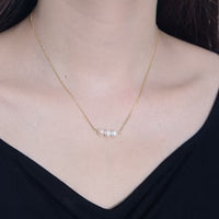 Elegant Natural Pearls Sterling Silver Necklace